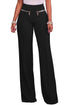 Sexy Black Gold Zipper Detail High Waist Palazzo Pants